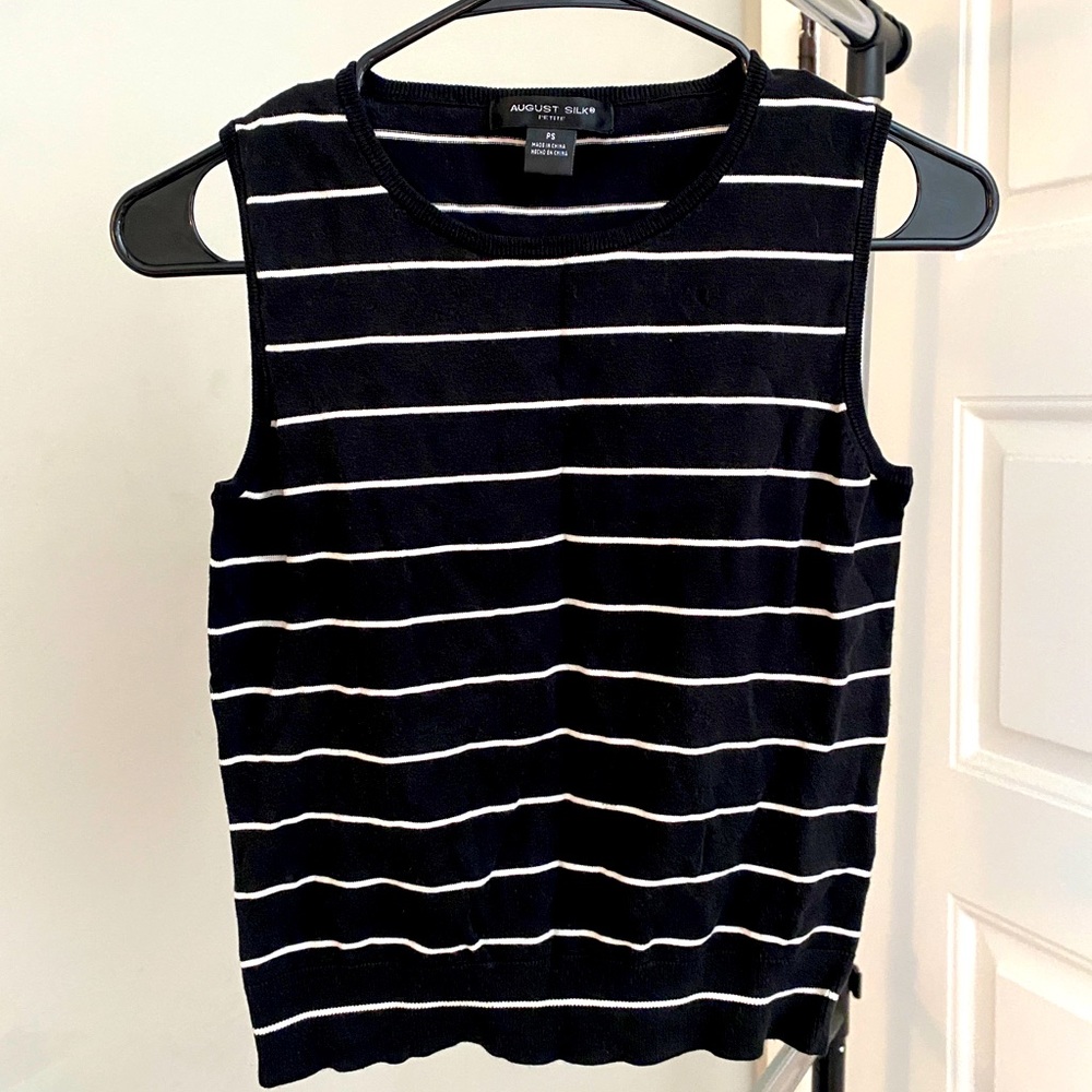 Black and white striped crop top